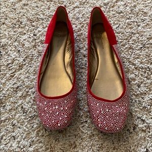 BCBGeneration Red/Silver Flats